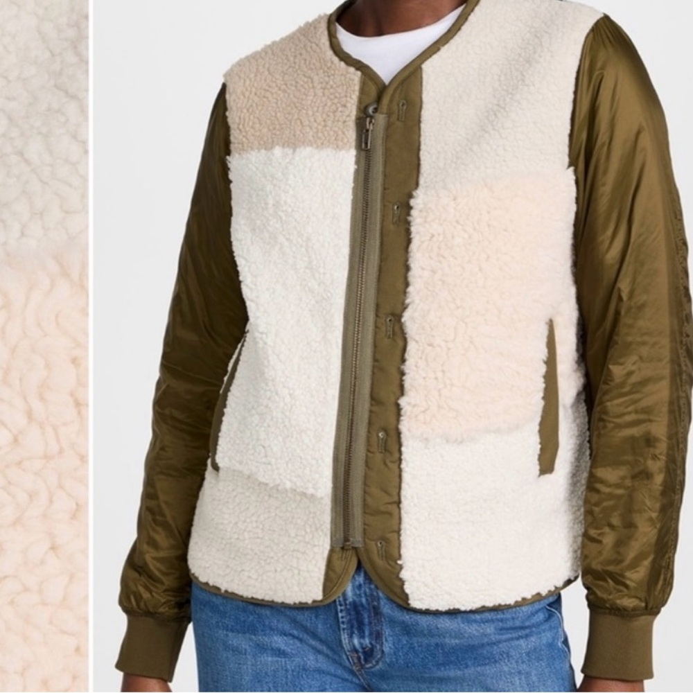 The inner lining faux fur quilted jacket by MOTHER.